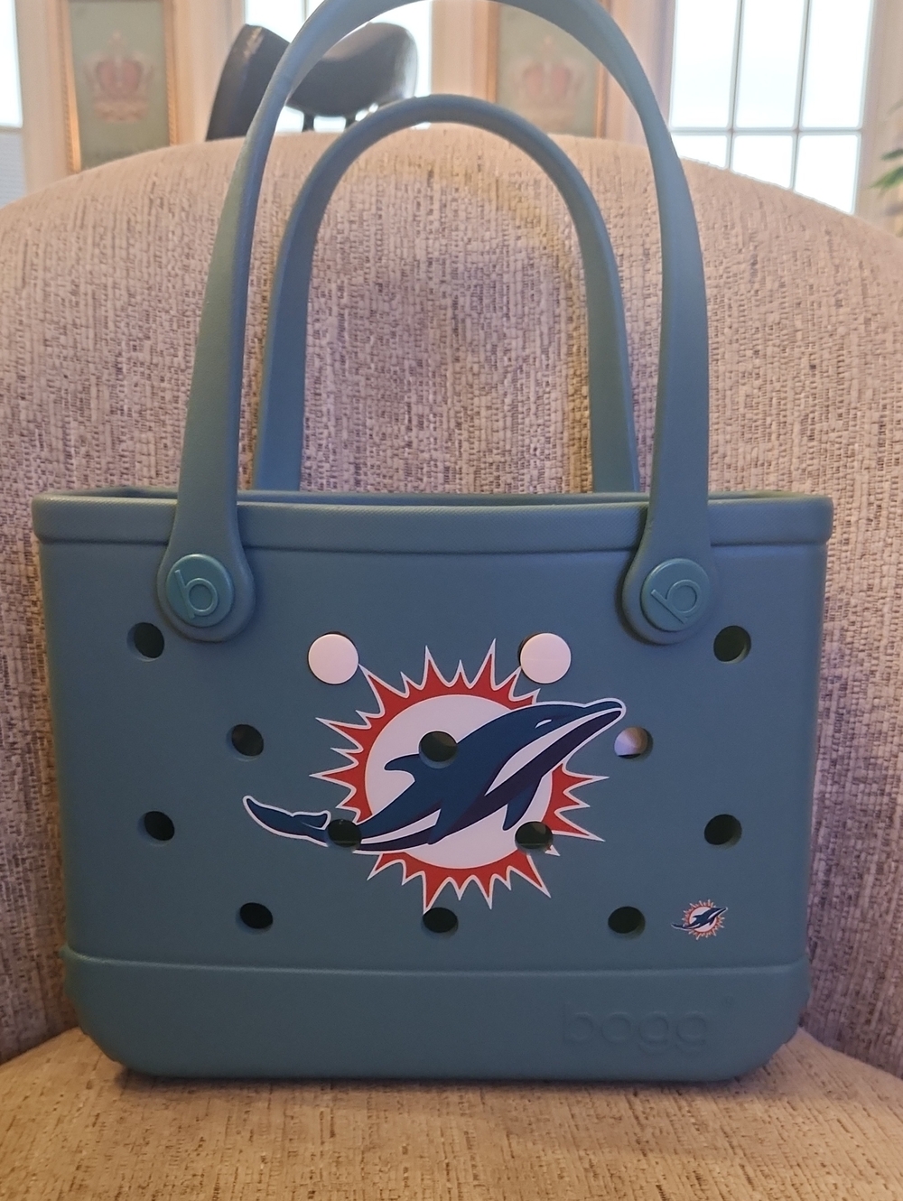 BOGG BAG Teal Mini Tote with Dolphins Logo